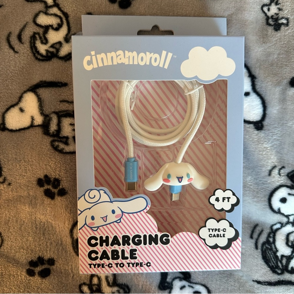 Sanrio Cinnamoroll Type-C Charging Cable  Blue and White
